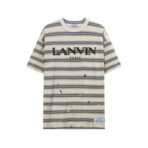 Lanvin Beige Striped T Shirt: Artistic