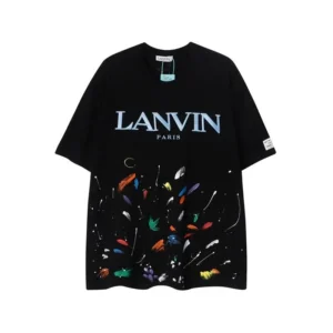 Lanvin Black Artistic T shirt: Bold Logo