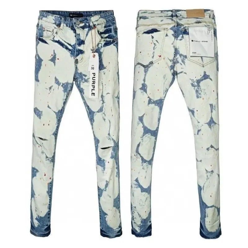 PURPLE Distressed Jeans in White Blue: Edgy