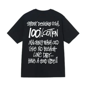 Stussy Black Tee: 100% Cotton, Cool Graffiti