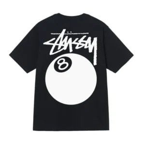 Stussy Black T Shirt, Billiard Themed