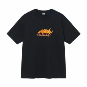 Stussy Black Flame T Shirt: Urban Street
