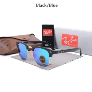 Ray Ban Black/Blue Sunglasses: Retro style