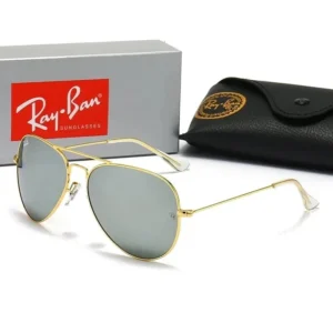 Ray Ban Aviator Gold Gray Sunglasses: UV