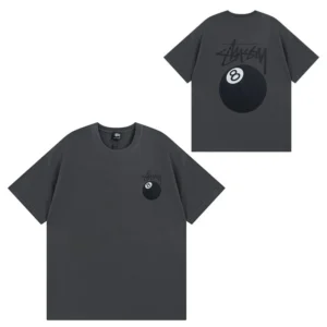 Stussy Dark Gray Tee: Graffiti and 8 Ball