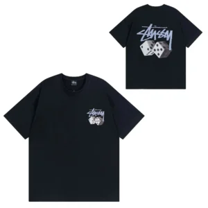Stussy Black T Shirt: Urban Cool with Dice