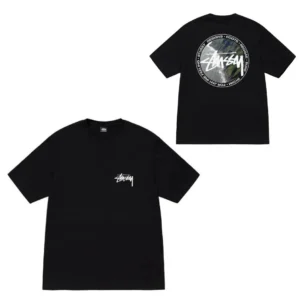 Stussy Black Graphic T Shirt: Cool Vibe