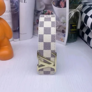 Louis Vuitton Beige Checkered Belt Stylish