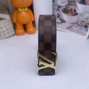 Louis Vuitton Brown Checkered Belt Timeless