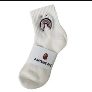 A BATHING APE White Socks: Iconic Shark