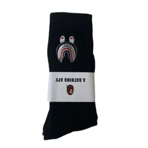 BAPE Shark Black Socks Unique Embroidered