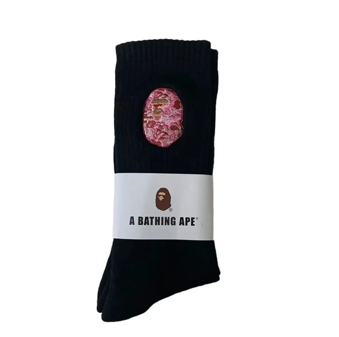 A Bathing Ape Black Socks Bold Ape Emblem