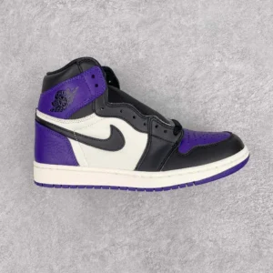 Air Jordan 1 Black Purple White High Top