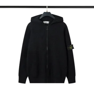Stone Island Black Knit Hoodie: Urban Style