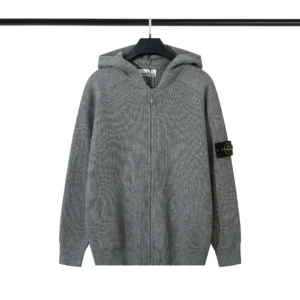 Stone Island Grey Hooded Knit: Durable