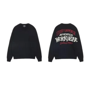 Stussy Workgear Black Sweater: Vintage