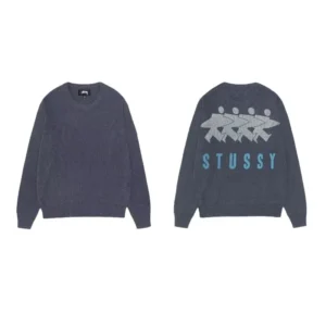 Stussy Dark Gray Sweater: Retro inspired