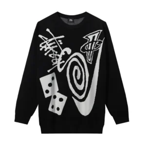 Stussy Black Sweater with Unique Graffiti