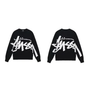 Stussy Black Sweater: Graffiti Infused