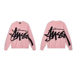 Stussy Pink Sweater: Graffiti Inspired