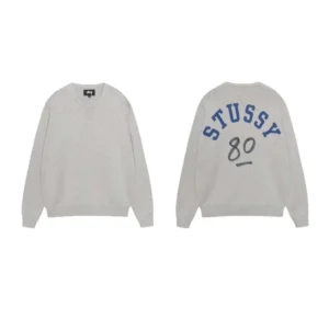 Stussy Light Gray Knit: Retro inspired