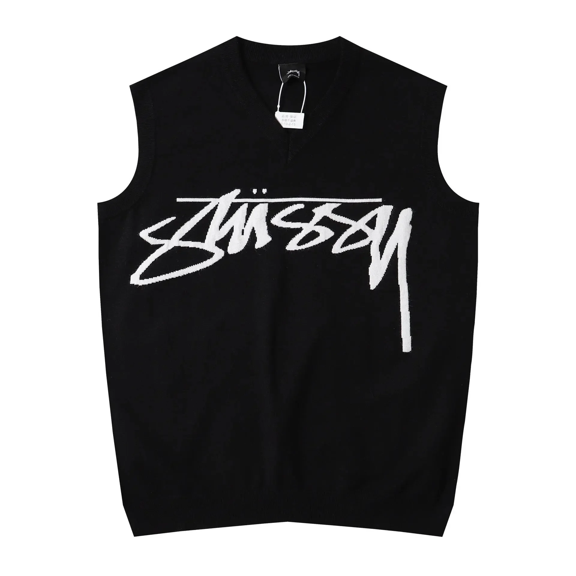 Stussy Black Sleeveless Knit: Trendy