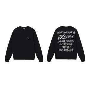 Stussy Black Sweater: Street style Graphic