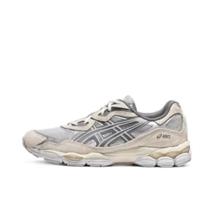 ASICS Beige Gray Sporty Sneakers: Cushioned