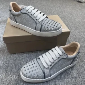 Christian Louboutin Silver Glitter Studs