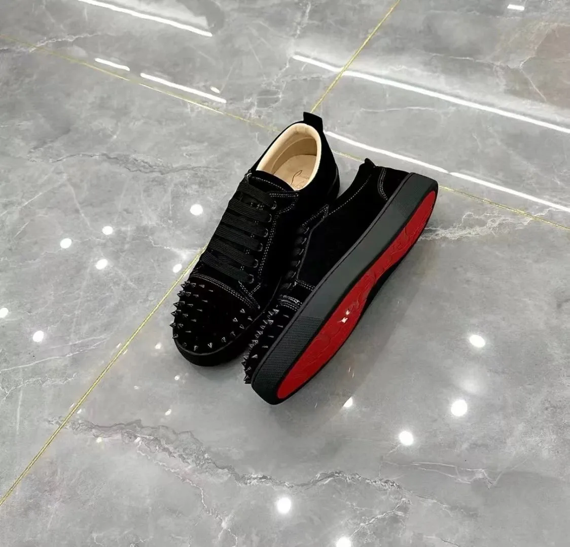 Christian Louboutin Black Red Soled Sneakers