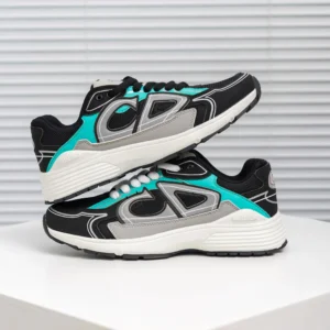 Dior Black Teal Gray Sneakers Luxury
