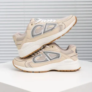 Dior Beige CD Logo Sneakers: Luxury