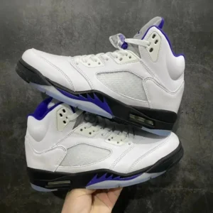 Air Jordan 5 White Purple Basketball