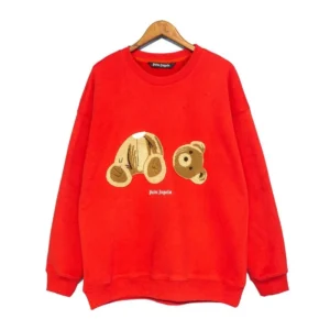 Palm Angels Red Teddy Graphic Sweatshirt