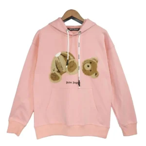 Palm Angels Pink Hoodie with Teddy A Fashion