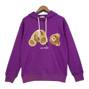 Palm Angels Purple Plush bear Hoodie: A