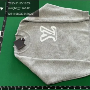 Louis Vuitton Gray Crew Neck Sweater, Luxury