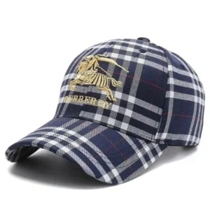 Burberry Navy Plaid Hat Luxury and Comfort