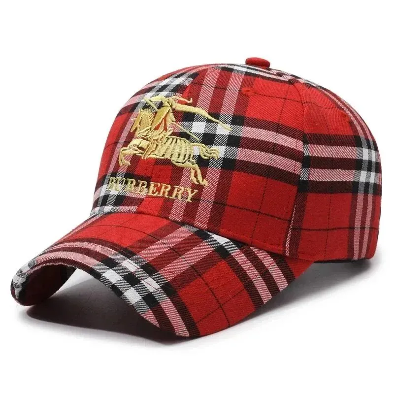 Burberry Red Cap with Equestrian Emblem A