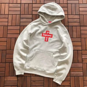Supreme Light Gray Hoodie: Trendy