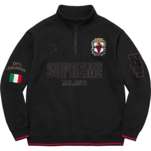 Supreme Black Sweatshirt with Italian Flair