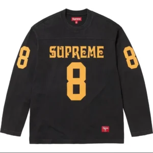 Supreme Black Long Sleeve: Bold Yellow Logo