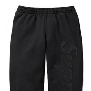 Supreme Black Embroidered Sweatpants
