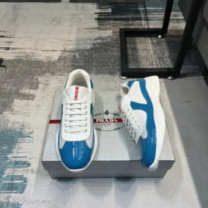 Prada White Blue Kicks: Elevate Your Casual