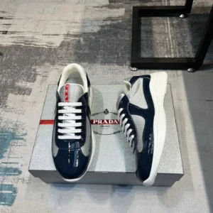 Prada Navy Blue Mesh Sneakers: Comfort Meets