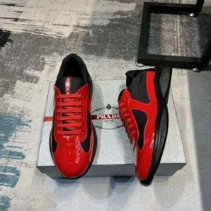 Prada Red Black Fashion Sneakers: A Bold