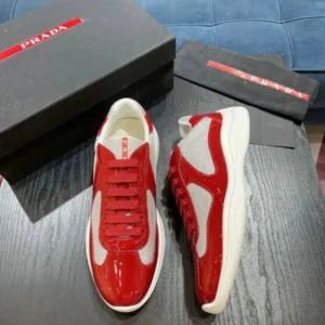 Prada Red and White Sneakers: Classy
