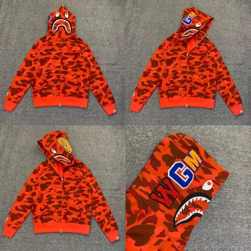 BAPE Orange Shark Hoodie Urban Cool for