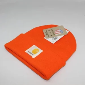 Carhartt WIP Orange Knit Beanie: Branded