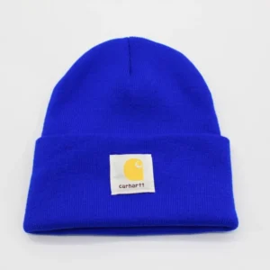 Carhartt Blue Beanie: Iconic Logo, Cozy